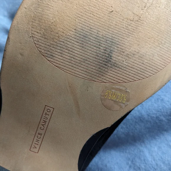 Black Vince Camuto booties. Sz 8.5. Suede like fabric. Gently worn. - Picture 3 of 7